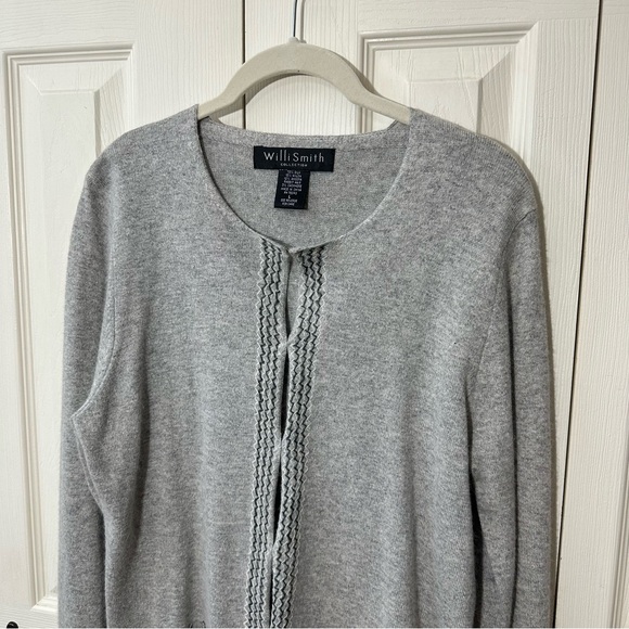 Willi Smith Cardigan Silk Cashmere Rabbit Hair Knit Accent Womens Size Large - Picture 4 of 8